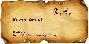 Kurtz Antal névjegykártya